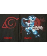 Naruto Figure and Leaf Village Logo Two-Sided Black T-Shirt NEW UNWORN - £15.92 GBP