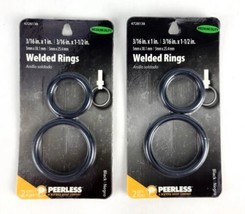 (Lot of 2) Peerless 2qty Welded Rings Medium Duty 3/16 x 1&quot; &amp; 3/16 x 1-1/2 Black - £7.11 GBP