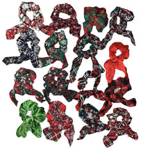 16 Pieces Holiday Hair Scrunchies Scarf Plaid Buffalo Check Elastic Hair Scrunch - £13.22 GBP