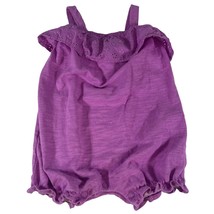 Carter’s Girls Size 12M Purple Eyelet Trimmed Bubble Romper One Piece - £7.11 GBP