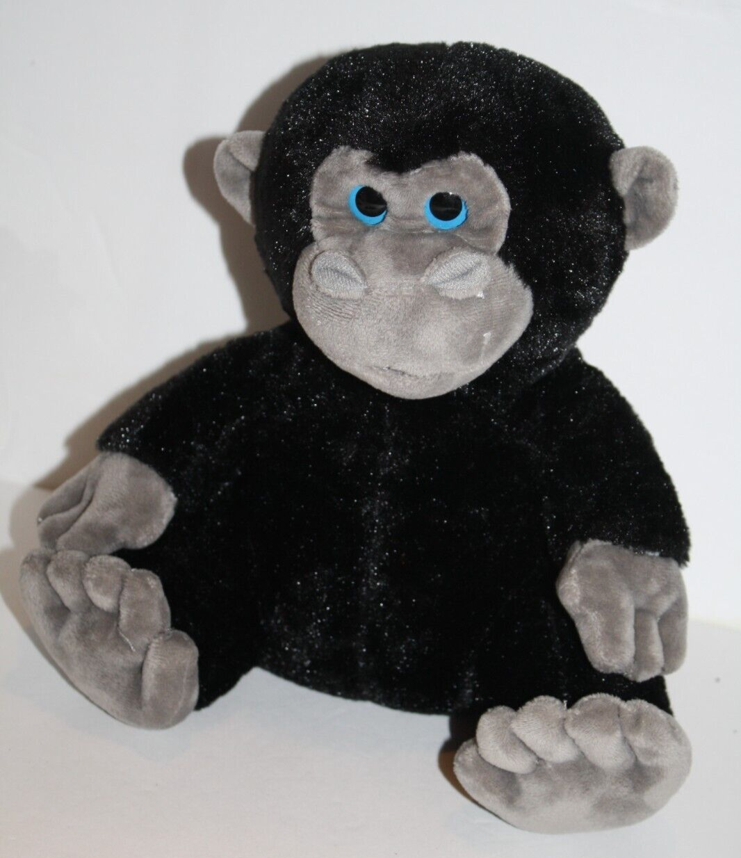 Melissa & Doug Ape Monkey Baby Gorilla Blue Eyes Chimpanzee Black Plush Stuffed - $12.60