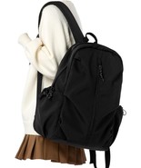 Simple Black School Backpacks For Women&amp;Men,Basic Bookbags For Teens Girls - £10.66 GBP