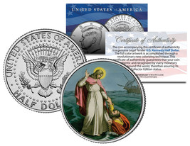 JESUS CHRIST * WALKING ON WATER * JFK Kennedy Half Dollar U.S. Colorized... - £9.75 GBP