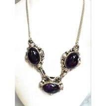 925 Sterling Silver And Amethyst Necklace Sky - $106.93