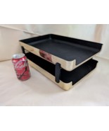 1984 Gold Eldon Emphasis 6000 File Tray Organizer Executive Desktop Two ... - $95.56 CAD