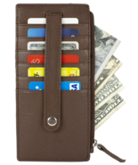 Genuien Leather Women&#39;s Credit Card Case ID Window Slim Wallet - $10.92