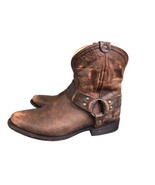 Frye Wyatt Short Harness Womens Western Boot Brown Leather 6.5 B - $78.19