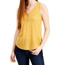 Planet Gold Juniors Waffle Tank Top Size Large Color Mustard - $19.42