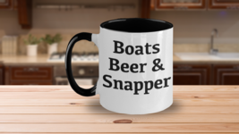 Red Snapper Mug White Two Tone Coffee Cup Boats Beer and Golf of Mexico Fishing - £17.17 GBP