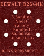 DEWALT D26441K - 80/100/150/240/400 Grits - 5 Sandpaper Variety Bundle I - £3.98 GBP