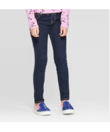 Cat &amp; Jack Girls&#39; Pull-On Skinny Mid-Rise Jeans Dark Blue Sz 14 PLUS NWT - $146.41 MXN