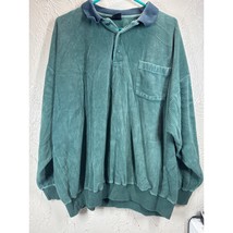 Vintage Knightsbridge Green Velour Mens Shirt Polo Disco Retro Size 2XL - $464.68 MXN