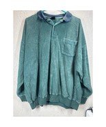 Vintage Knightsbridge Green Velour Mens Shirt Polo Disco Retro Size 2XL - $464.68 MXN
