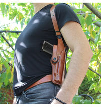 Fits Springfield XDS 4”BBL Handmade Vertical Shoulder Holster Double Mag #1158 R image 2