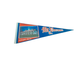 VTG  Washington&#39;s Mansion Mt. Vernon Virginia Souvenir Felt Pennant, Blue - $8.73