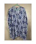Show Me Your Mumu Women Kimono Top Blue Floral Short Sleeve Size Small - $818.55 MXN