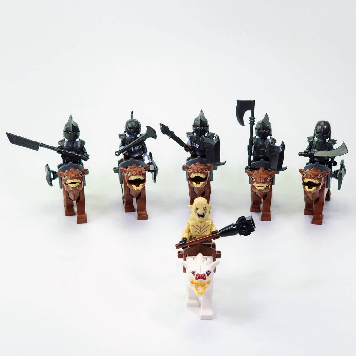Gundabad Orcs and Azog Warg Rider The Hobbit Lord of the Rings 12pcs Minifigures