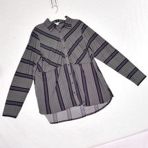 CATO Black &amp; White Striped Button Up Blouse Size 14/16W - $13.81