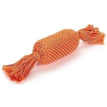 Rope Toy For Dogs Ruff Squeaker Tosser in Orange Color Braided Candy Shape 13&quot; - £12.65 GBP