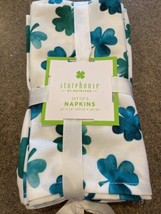 Storehouse St Patrick’s Day Shamrock Clover Fabric 18 x 18” Napkins NWT Set of 6 - £15.26 GBP