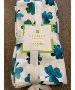 Storehouse St Patrick’s Day Shamrock Clover Fabric 18 x 18” Napkins NWT ... - £15.04 GBP