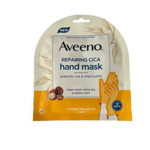 Aveeno Repairing Cica Hand Mask Oat Shea Butter One Pack With Two Gloves - $7.70