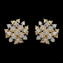 4.5 Ct Round D/VVS1 Diamond Stud Dangle Earrings 14K Yellow Gold Fn Screw Back - £132.41 GBP