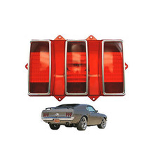 69 Ford Mustang Rear Tail Turn Signal Brake Light Lamp Lens w/ Stainless Trim - £21.88 GBP
