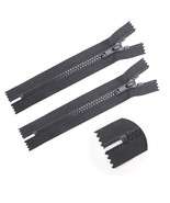 2Pcs 6 Inch #5 Close End Plastic Zippers Bulk Black Molded Resin Zippers... - £15.66 GBP