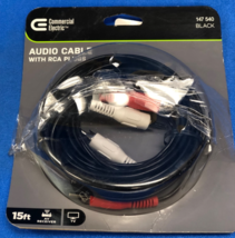 Commercial Electric 15 ft. Audio Cable with RCA Plugs - 2-Pack - New Ope... - $5.93