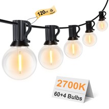 120Ft Outdoor String Lights, Waterproof Patio Lights With 64 Hanging Lig... - $62.99