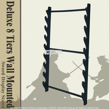 Deluxe 8 Tiers Wall Mounted Samurai Katana Sword Display Stand - £23.72 GBP