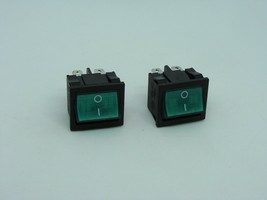 2Pc Pack Lot QY605-201-T125 6A 250V 15A 125V LED Light Green Power Switch Rocker - £11.51 GBP