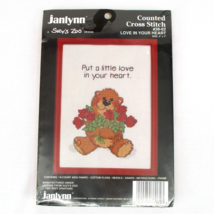 Janlynn Suzy&#39;s Zoo Counted Cross Stitch Kit Love in Your Heart #38-62 Bear Roses - £9.48 GBP