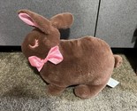 Kelly Toy Plush Brown Bunny Rabbit Stuffed 11&quot; Chocolate￼ Easter  pink Bow - $11.87