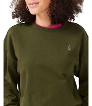 Terez Womens Ny Forever Cotton Crewneck Sweatshirt Size Medium,Uniform Green - £110.17 GBP
