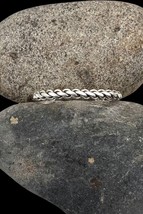 Vintage Mexico Handmade Mens Womens Sterling Silver Braided Cuff Bracelet 7.25&quot; - £35.96 GBP