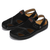 New Summer Men&#39;s Leather Sandals Classic Men Shoes Slippers Soft Origina... - £40.62 GBP