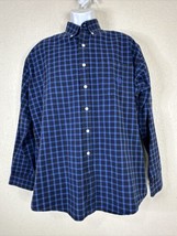 Cinch Shirt Black Blue Window Pane Check Men Size L Long Sleeve Pocket - £11.59 GBP