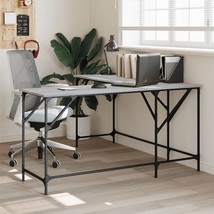 Desk Grey Sonoma 149x149x75 cm Engineered Wood - £60.64 GBP