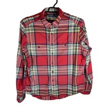 Polo Ralph Lauren Shirt Size 2X XXL Red Plaid Epaulette Military Shoulder Strap - £16.20 GBP