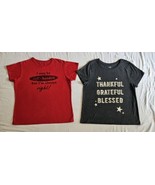 Lot 2 Graphic T-shirts Left Handed Always Right &amp; Grateful Blessed Women... - $11.99