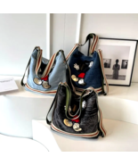 Women Shoulder Bag Purse Denim Mickey Embroidery Handbag Large Capacity ... - £25.94 GBP
