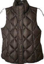 Eddie bauer Women Med 700 Fill Power Goose Down Brown Quilted EB700 Puffer Vest - £29.74 GBP