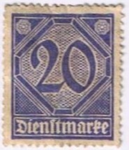 Stamps Germany Prussia 1920 Numeral Issue 20 Pfennig Used - $0.68