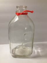 Half Gallon Liquid Plain Glass Milk Bottle Red Plastic Handle Vintage (No. 5) - £11.81 GBP