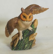 Miniature Bisque Owl Figurine Shelf Display - £10.30 GBP