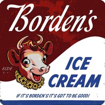 Borden&#39;s Ice Cream Advertising Metal Sign - £47.38 GBP