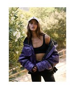 New Free People FP MOVEMENT Vagabond Fleece Bomber $248 MEDIUM Purple  - $135.40 CAD