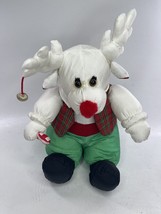 Christmas Reindeer Plush Vintage Nylon 16&quot; 1993 International Silver Company - £8.27 GBP